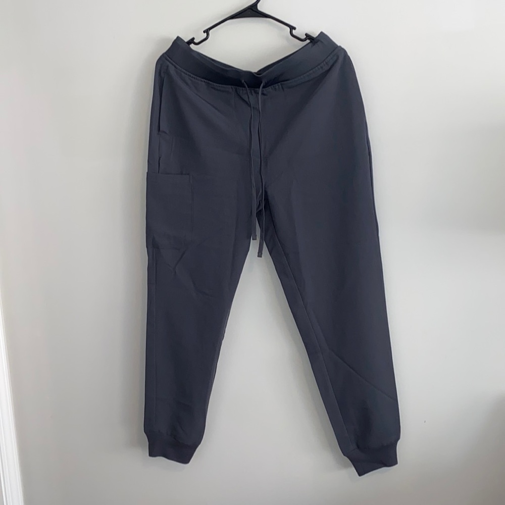 Mandala Scrubs high waisted joggers pewter gray NWOT